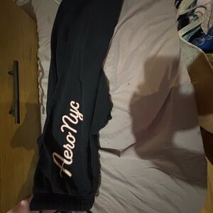 Aeropostale Black Sweatpants with Pink Logo